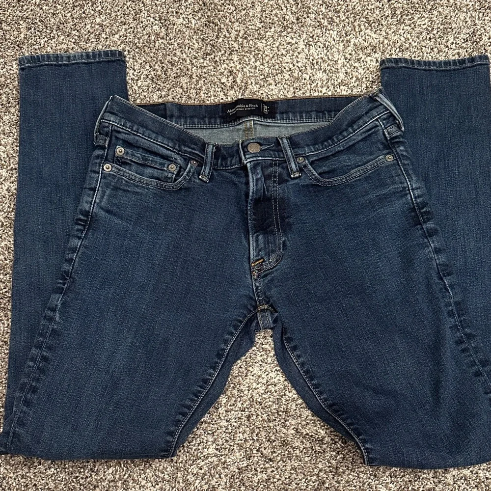 Abercrombie & Fitch Dark Blue Super Skinny Stretch Ankle Jeans